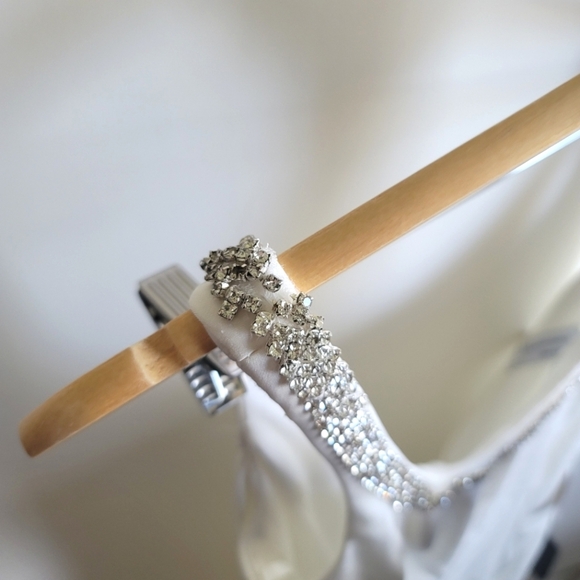 Ieena for Mac Duggal, Jeweled Scoop Neck Fitted Midi Dress, Ivory, Size 2, NWT - Picture 10 of 14